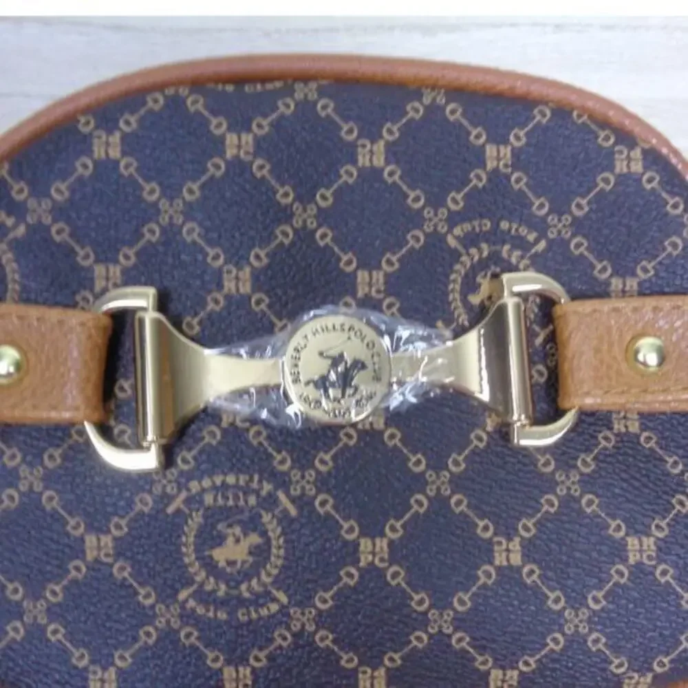 Beverly Hills Polo Club BHPC Brown Vegan‎ Leather Crossbody Purse